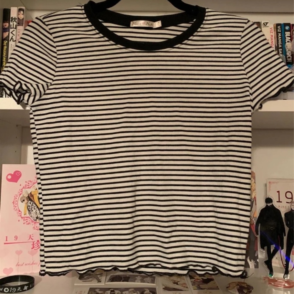black and white striped shirt